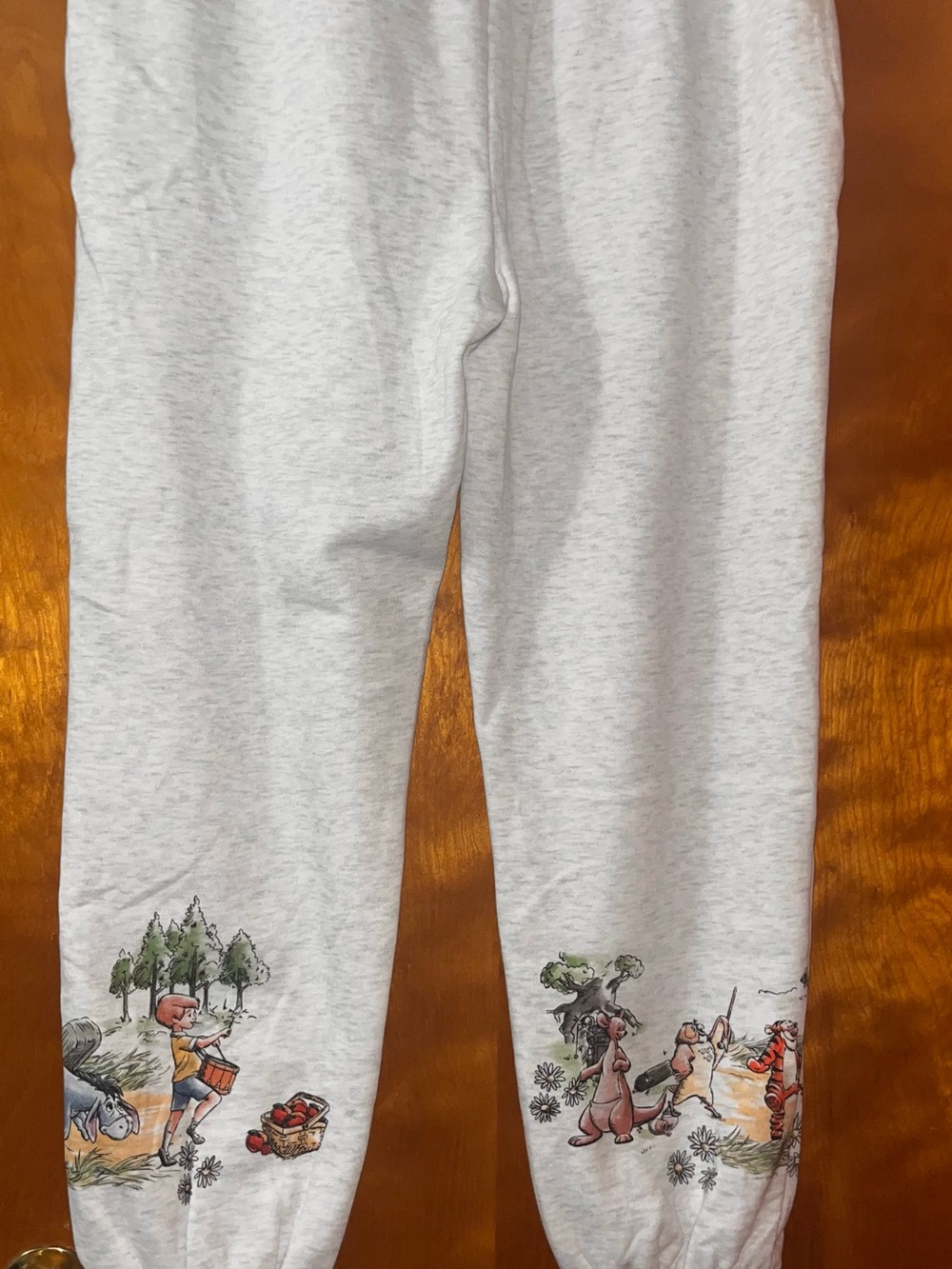 Disney Light Gray Winnie the Pooh Pajama Bottoms with Character Scene